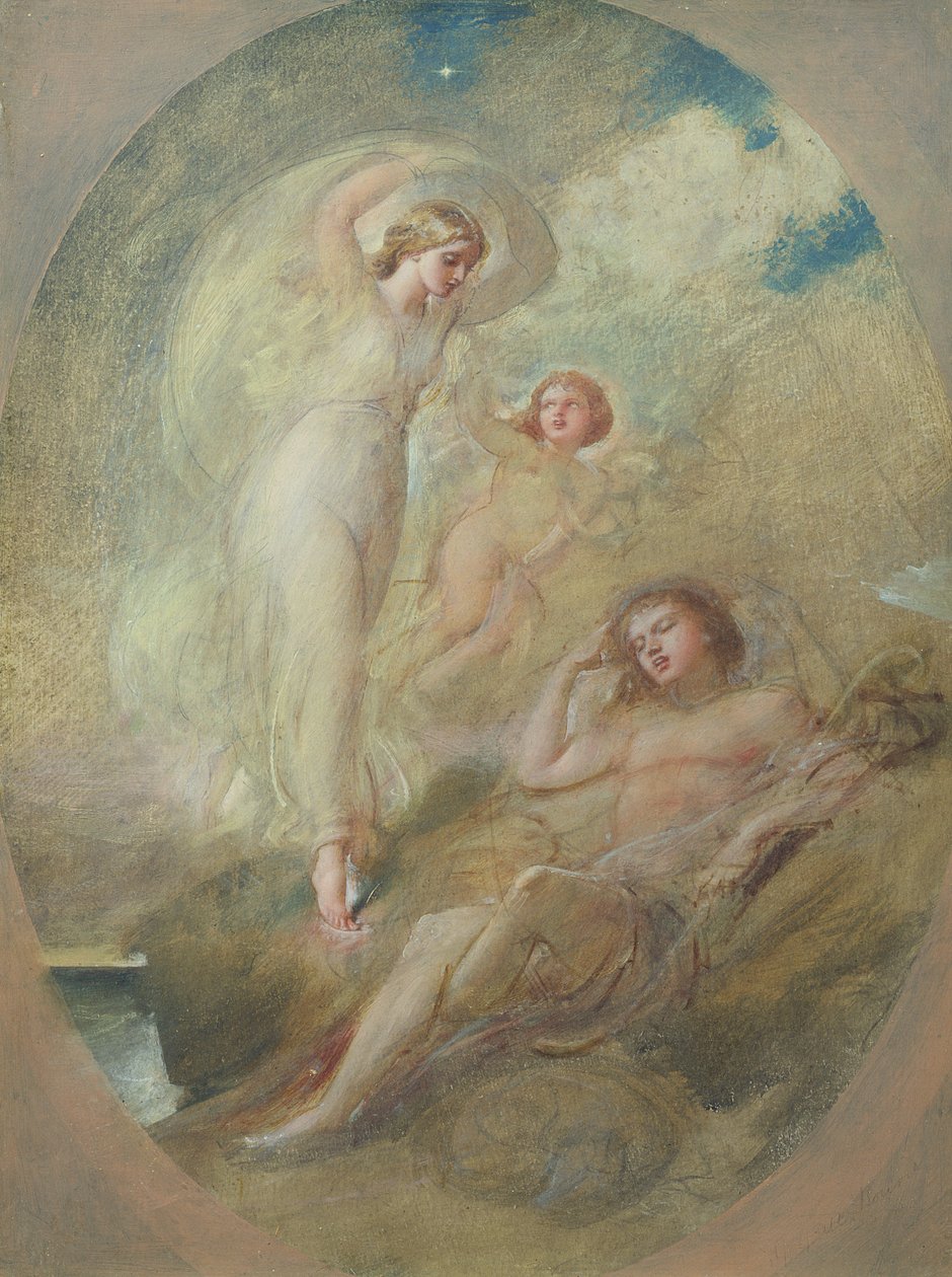 Bir Vizyon (kağıt üzerinde yağlı boya) by William Edward Frost