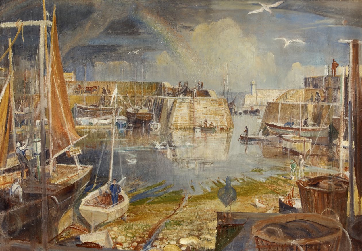 Mevagissey Rıhtımı, Cornwall by William Edward Wigley