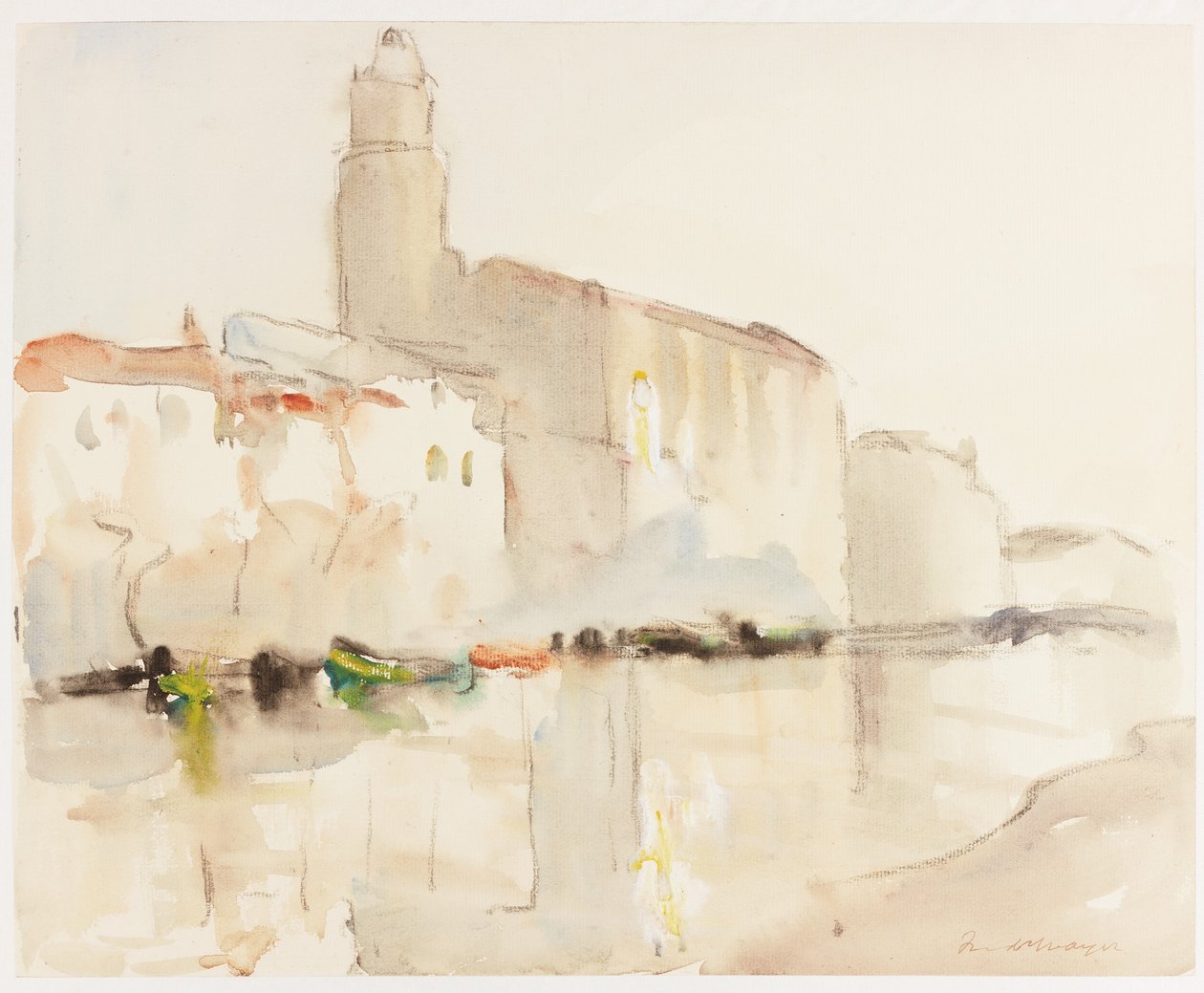 Martigues (kağıt üzerinde bc, kömür ve wc) by William Frederick Mayor