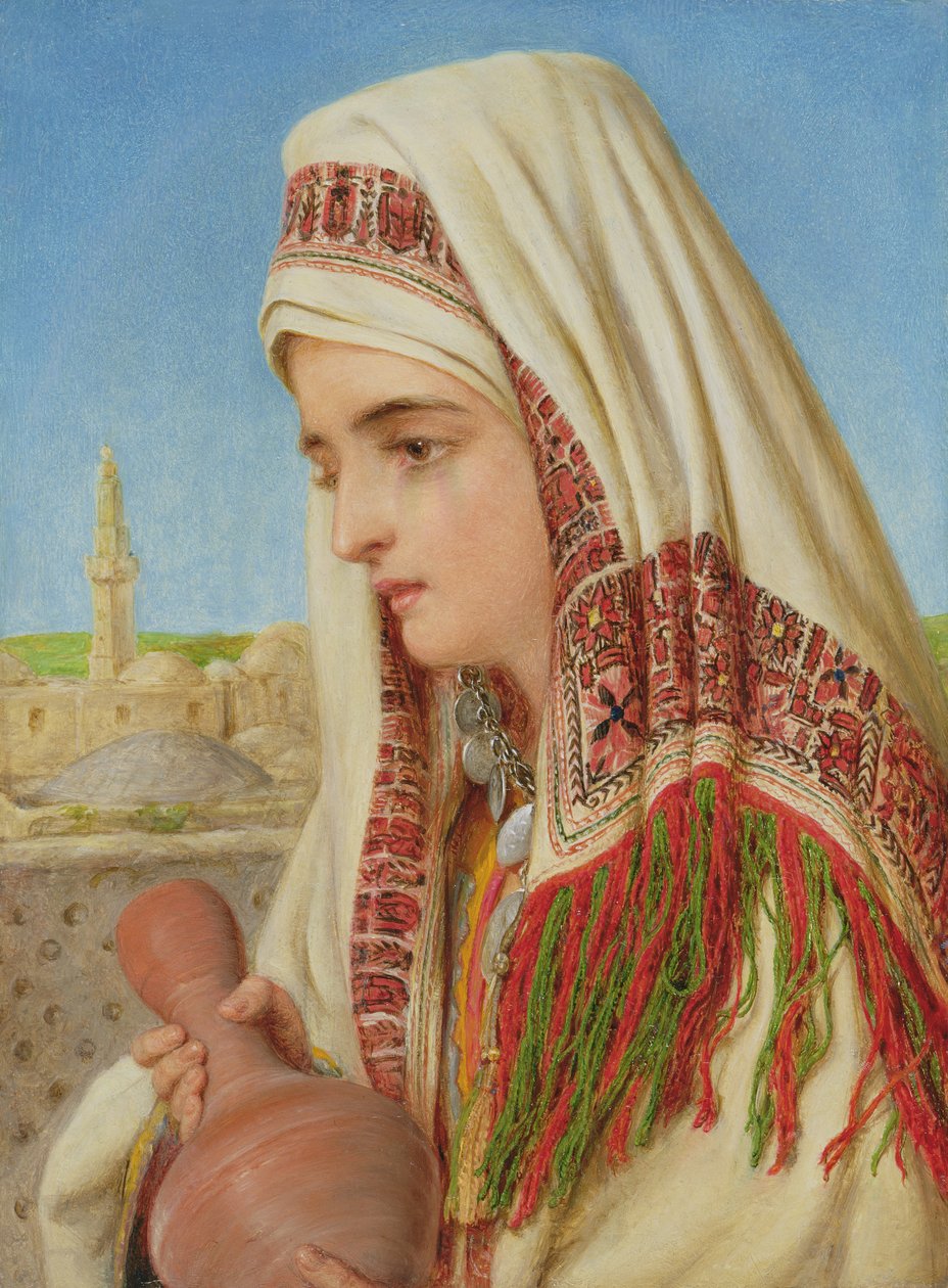 Bir su testisi taşıyan bir baş şal ile bir Arap Kadın by William Gale