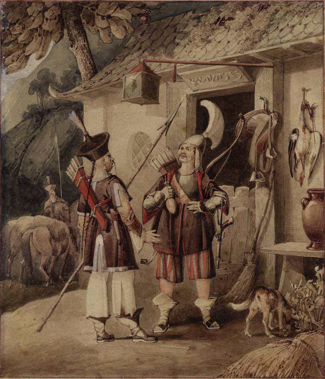 Çin tartarları savaş kostümleri içinde by William Heath