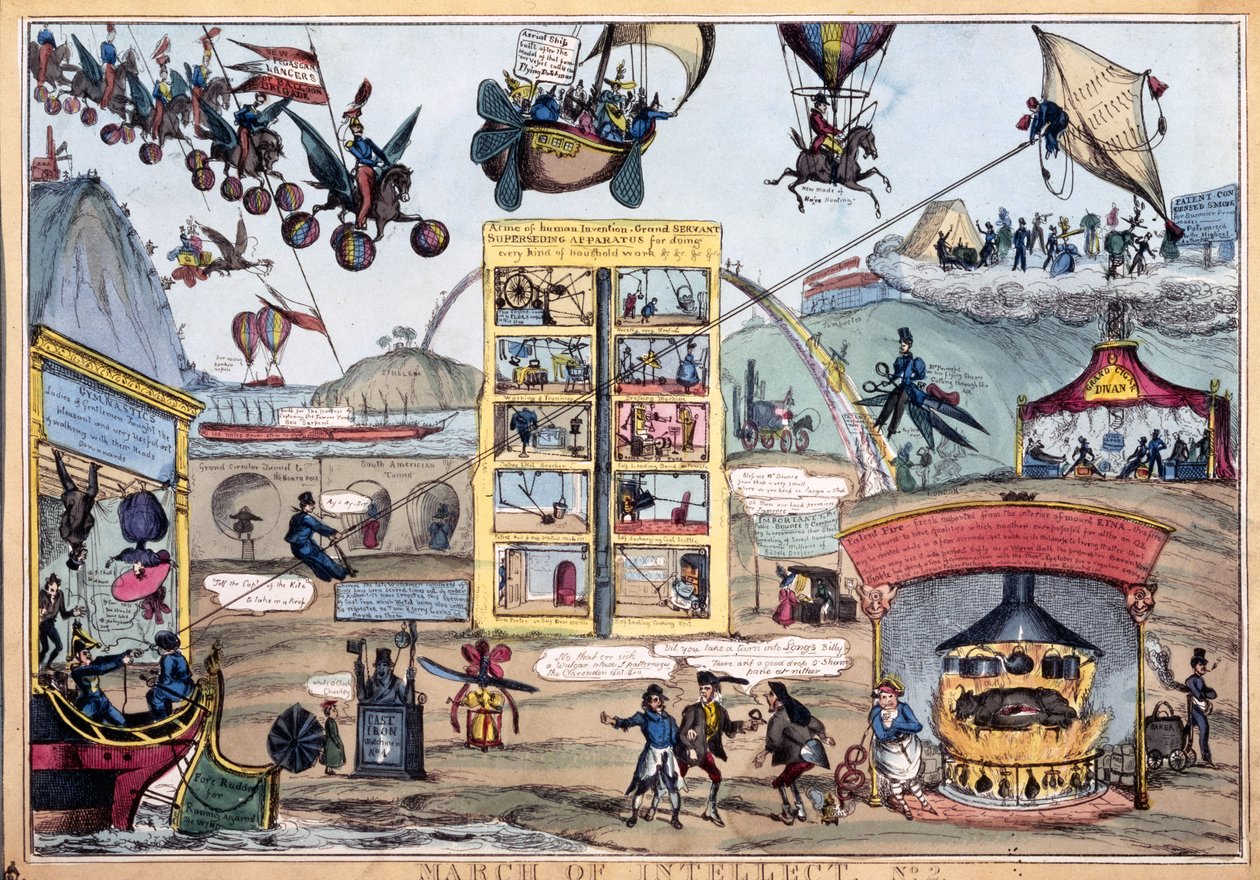 Mart of Intellect No.2, Thomas McLean tarafından yayınlandı, c.1827 (renkli gravür) by William Heath