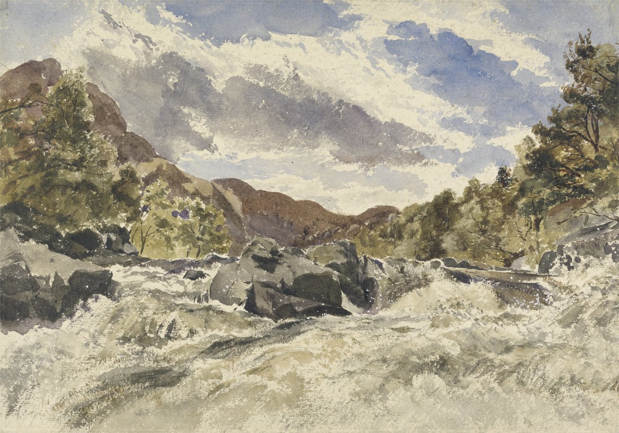 Bir Dağ Torrenti (kağıt üzerinde wc) by William James Muller