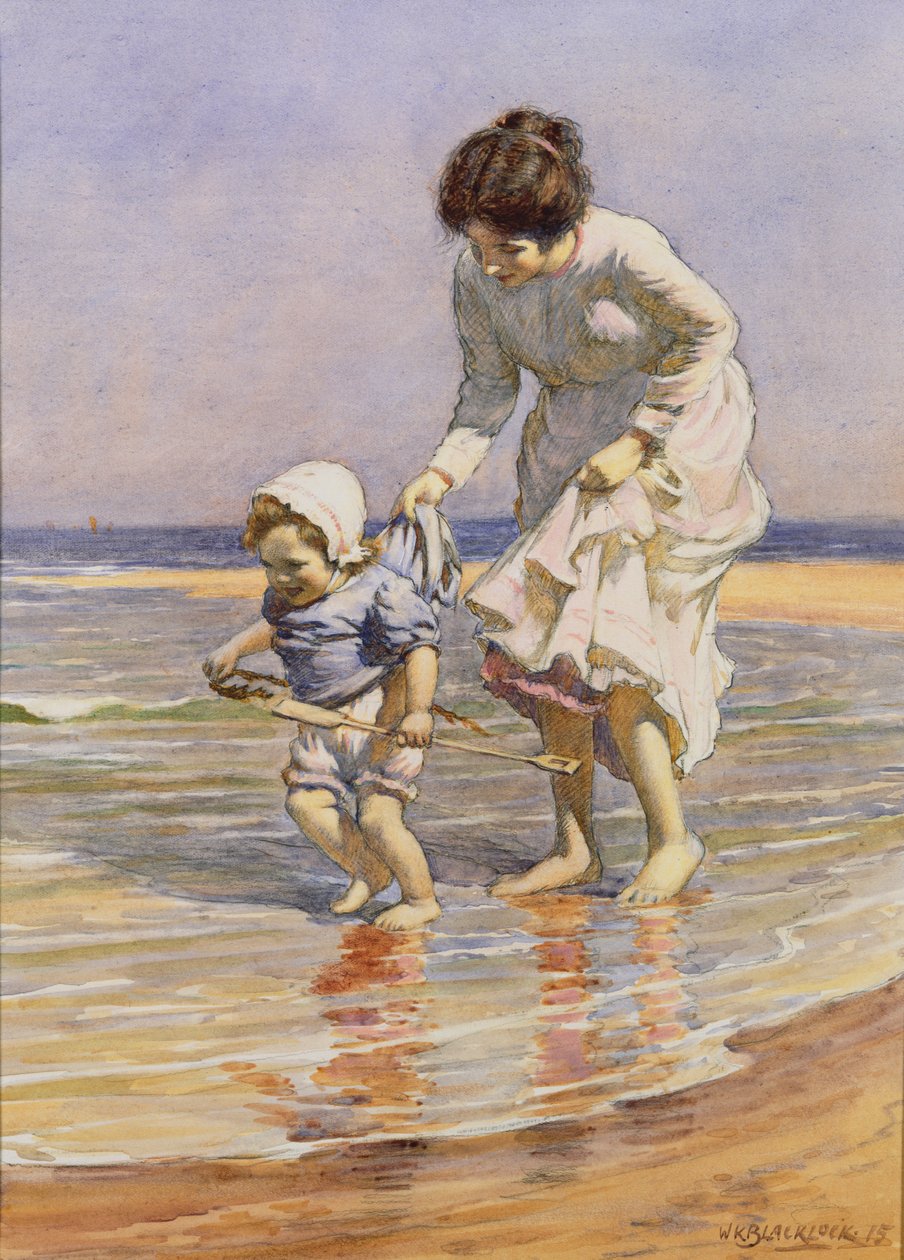 Kürek çekme, 1915 (kağıt üzerine wc ve kalem) by William Kay Blacklock