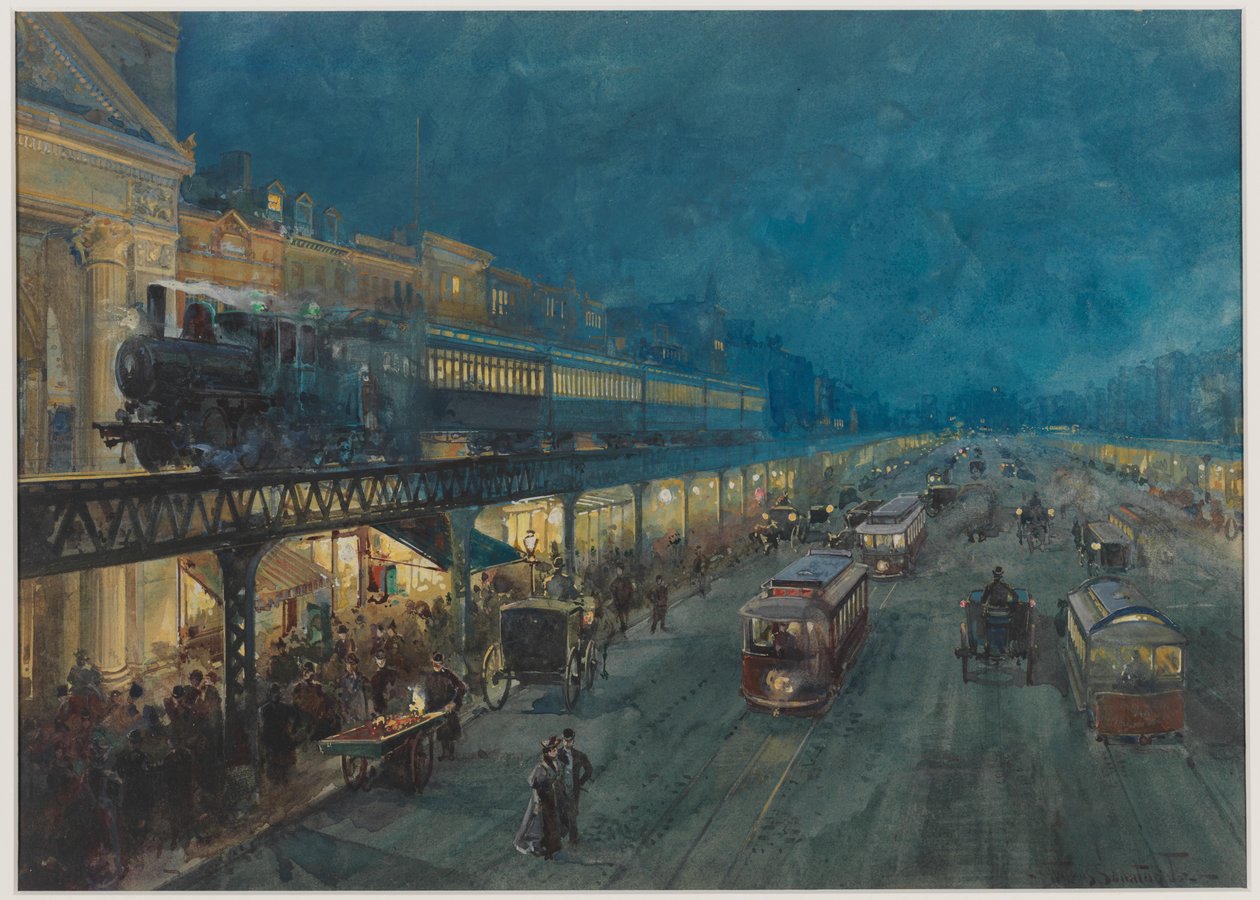 Geceleri Bowery, 1895 by William Louis Jnr. Sonntag