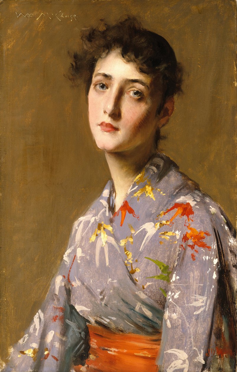 Japon Kostümlü Kız by William Merritt Chase