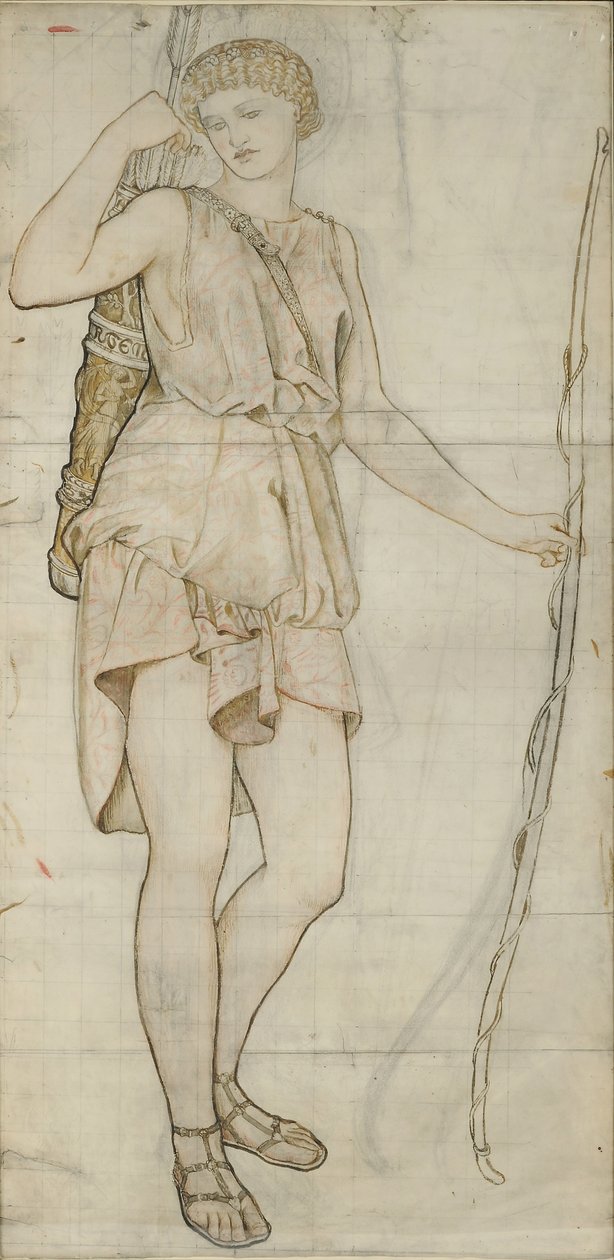 Artemis, 1861 (kağıt üzerine mürekkep) by William Morris