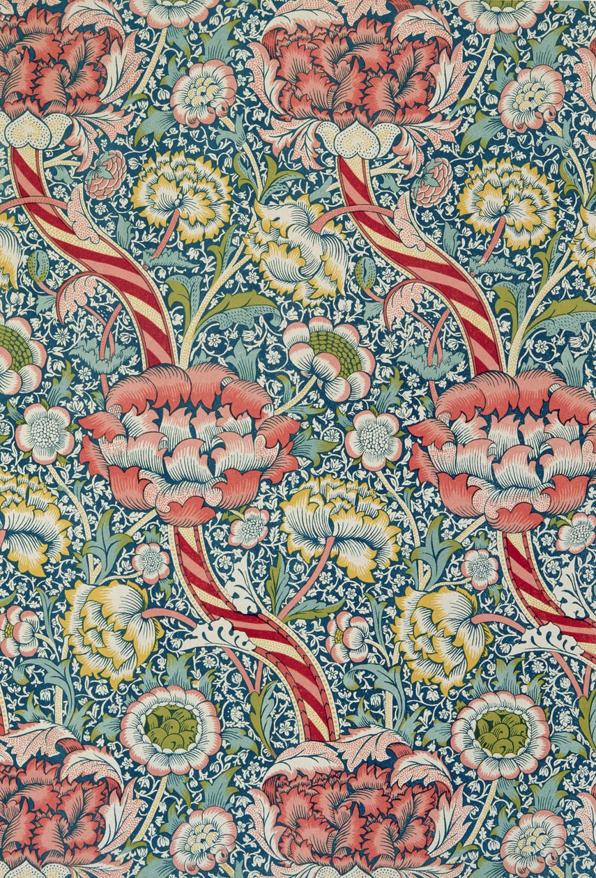 "Wandle" baskılı kumaş, Morris and Co. ve Aymer Vallance tarafından "The Art of William Morris", pub'dan üretilmiştir. 1897 by William Morris
