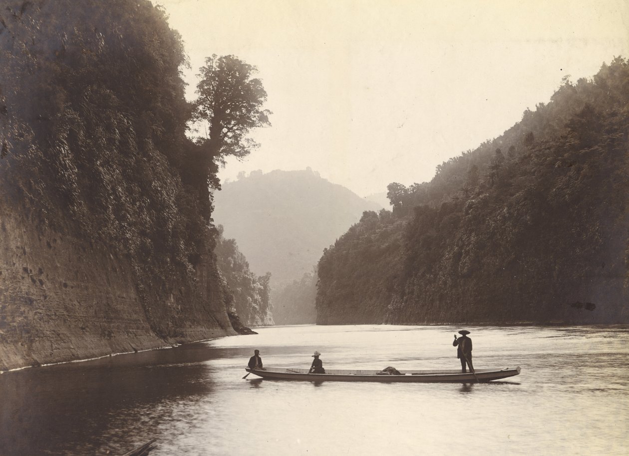 Whanganui Nehri, c.1905 (gümüş jelatin baskı) by William Partington