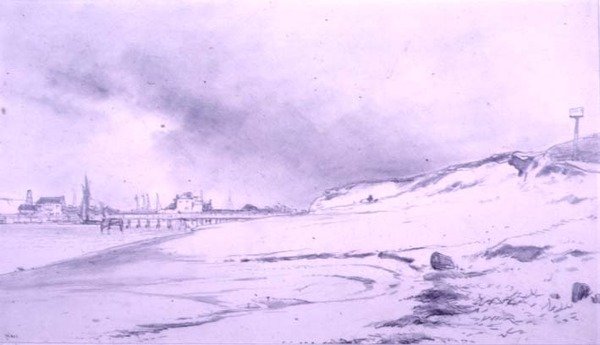 İskelesi ve binaları ile River Bank, by William Roxby Beverly