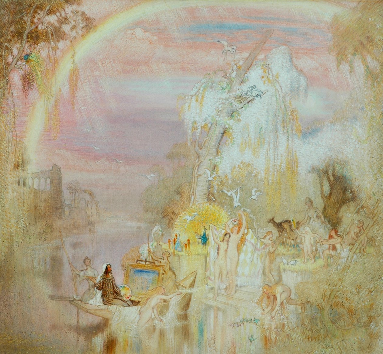 Sanatçının Rüyası, 1920 (kağıt üzerine yağlı boya) by William Shackleton