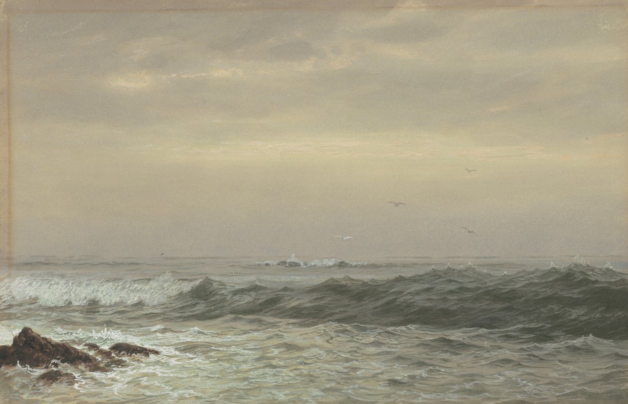Kayalar ve Kırılan Dalgalar, 1870 dolayları by William Trost Richards