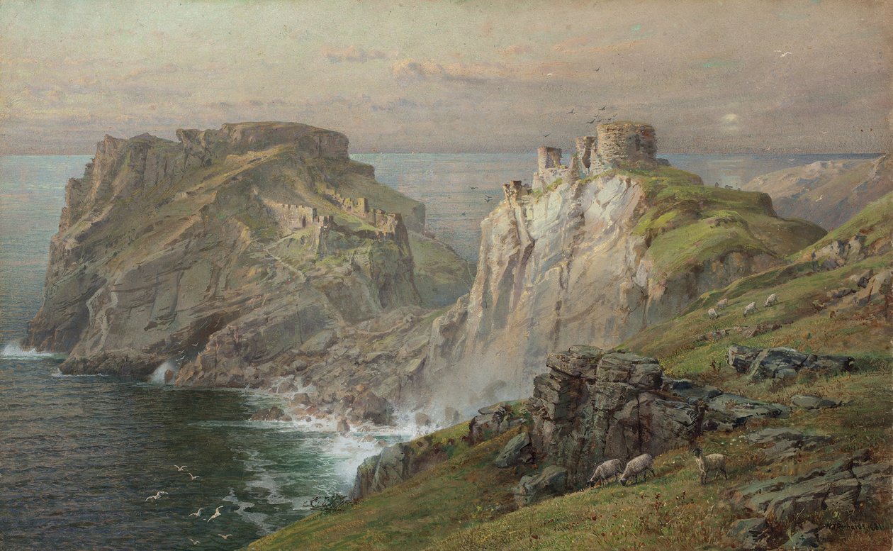 Tintagel, 1881 (kağıt üzerine monte edilmiş kağıda wc) by William Trost Richards
