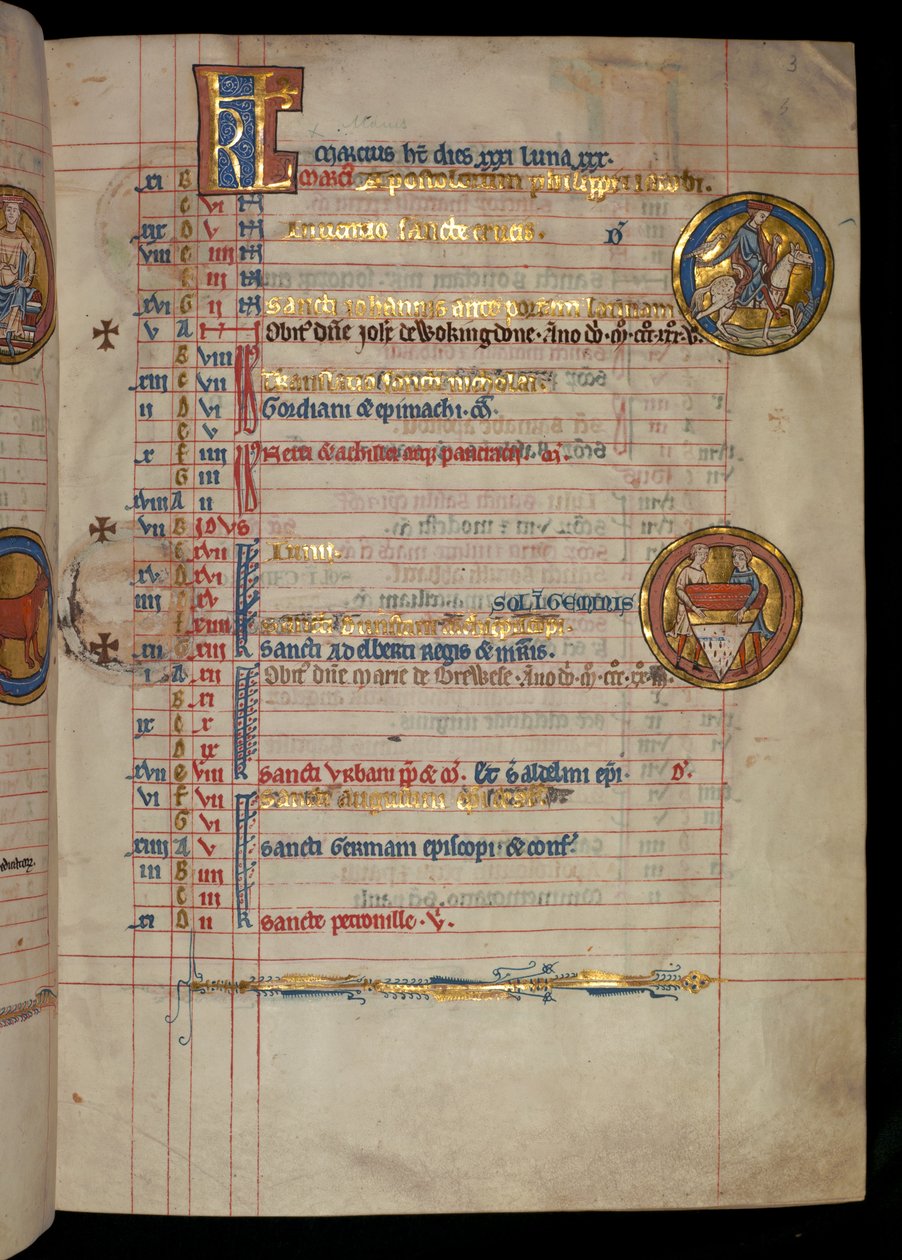 Ms 322 f.3r, ಮೇ, ಫಾಲ್ಕನಿಂಗ್ ಮನುಷ್ಯ, 