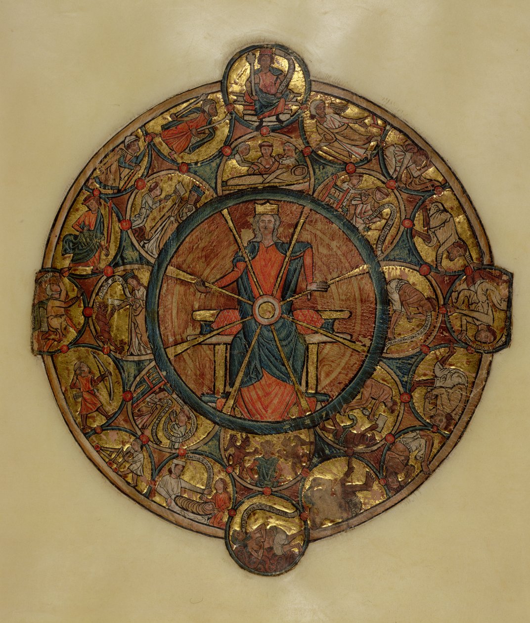 Ms 330.4 ದಿ ವೀಲ್ ಆಫ್ ಫಾರ್ಚೂನ್, c,1240 ಟರ್ಕ್ by William de Brailes  