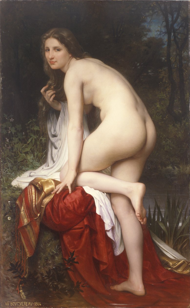 kadın banyo by William Adolphe Bouguereau