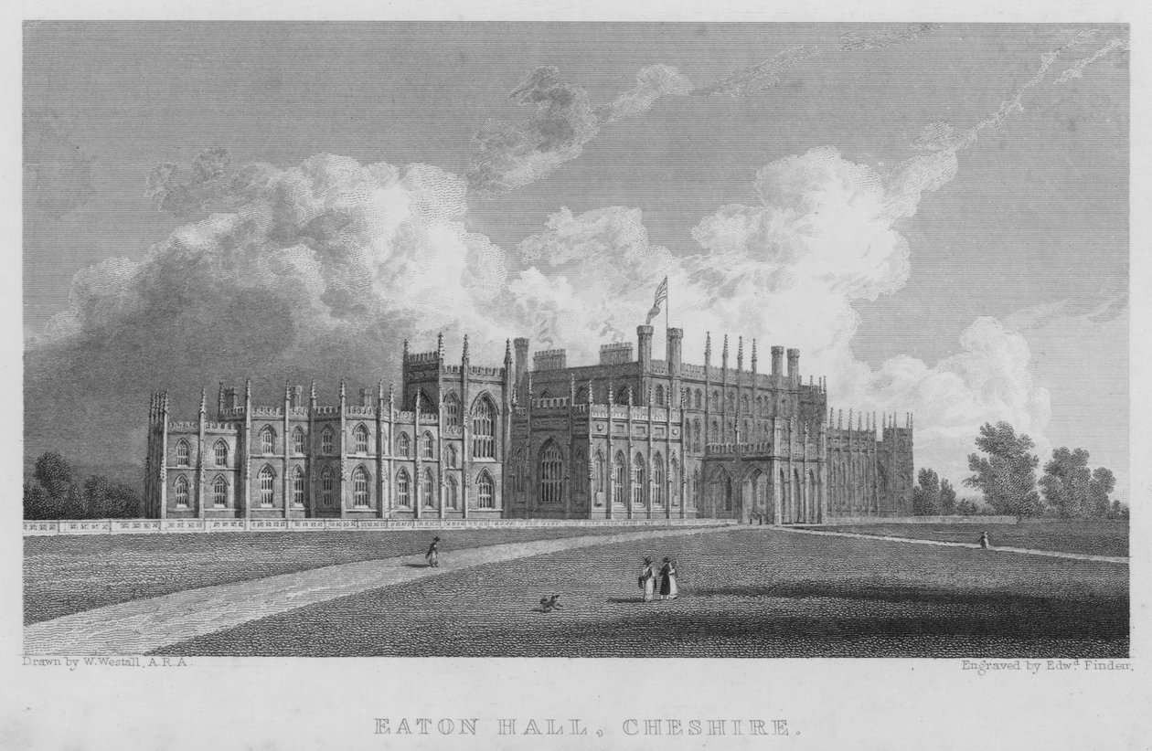 Eaton Hall, Cheshire (gravür) by William (after) Westall