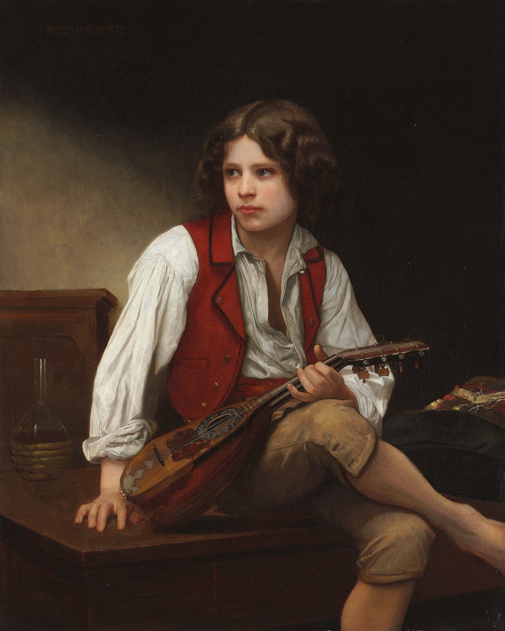 Mandolinli İtalyanca, 1870 by William Adolphe Bouguereau