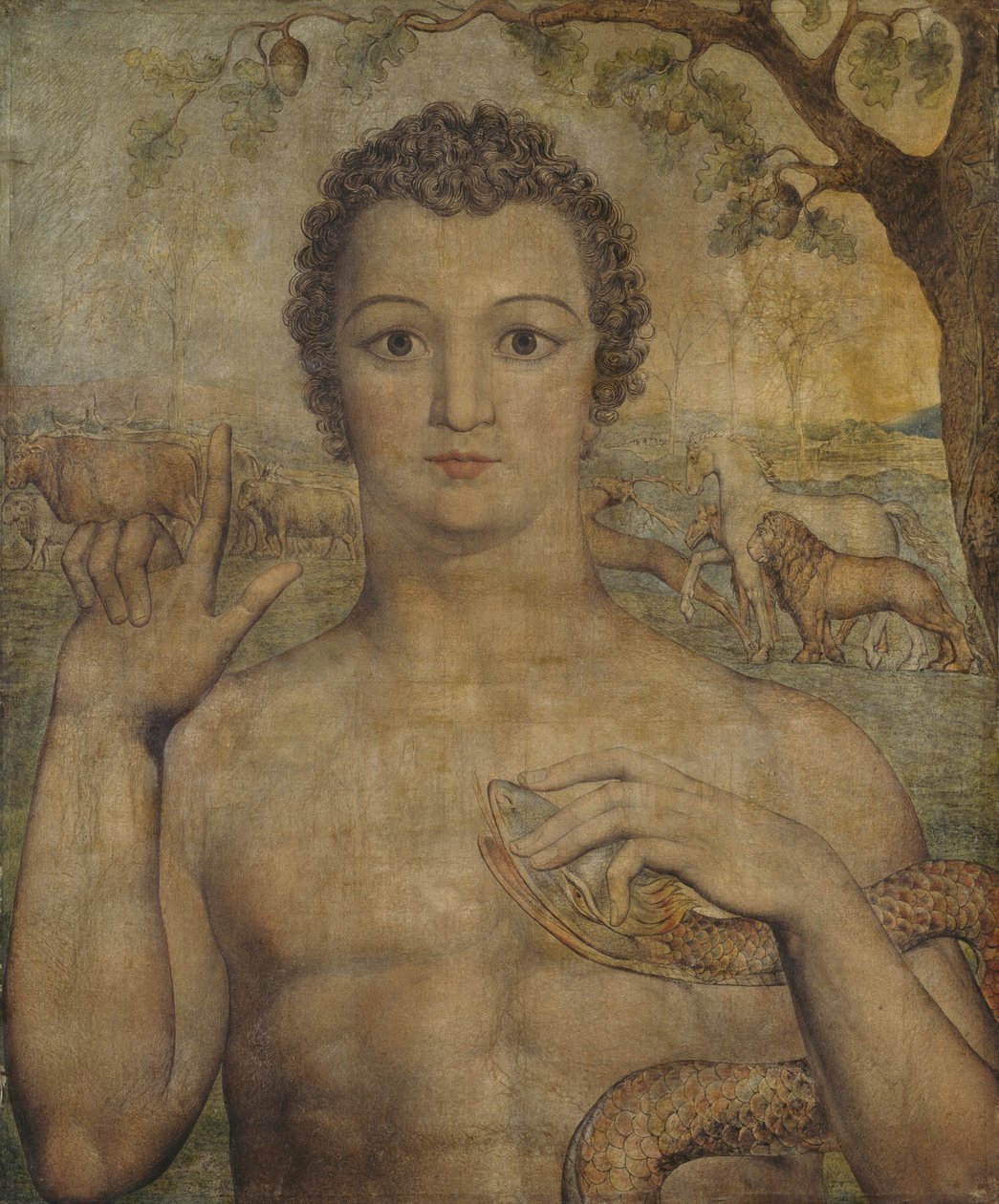 Adem Canavarlara Ad Veriyor by William Blake