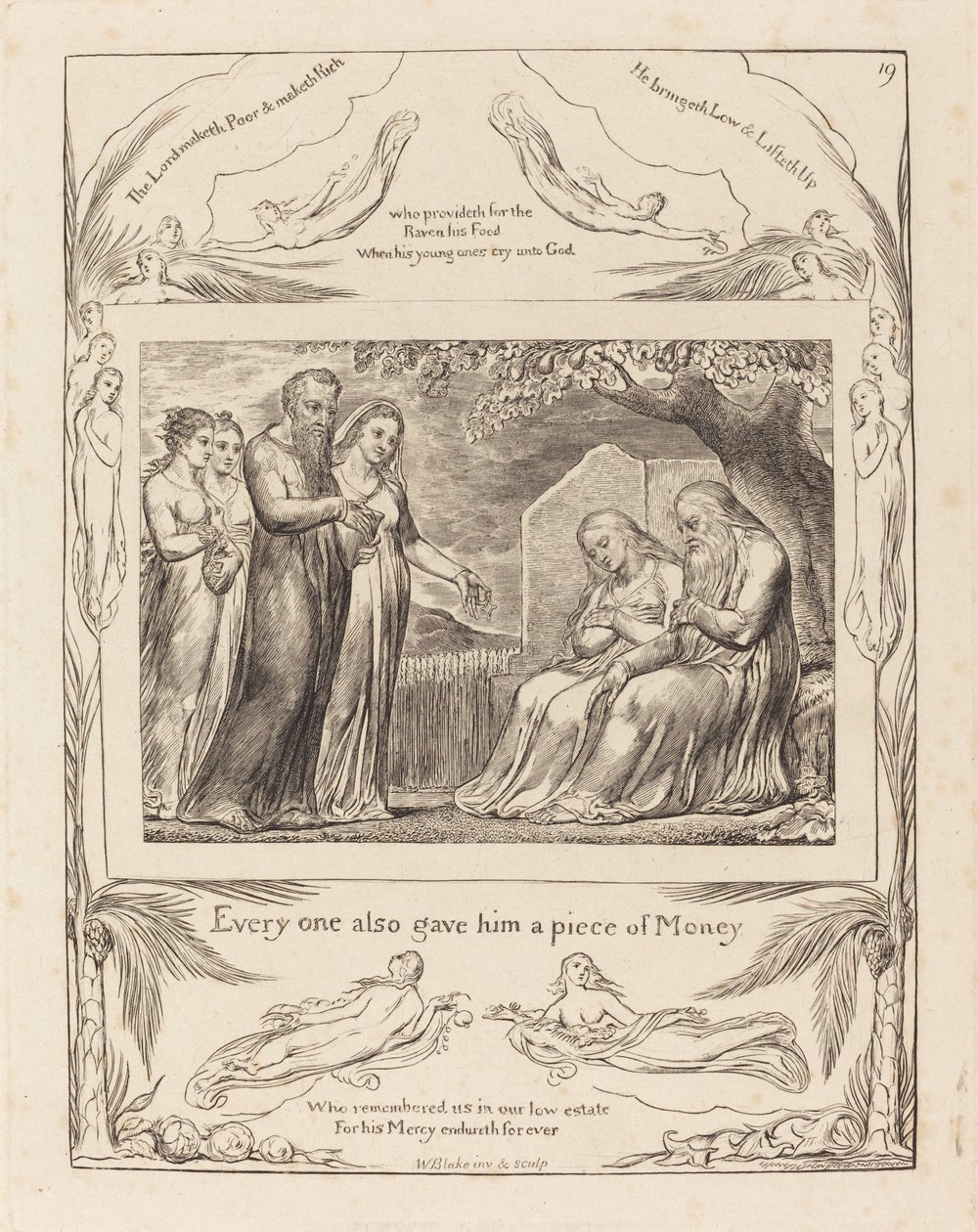 Hayırseverliği Kabul Eden İş, 1825. by William Blake