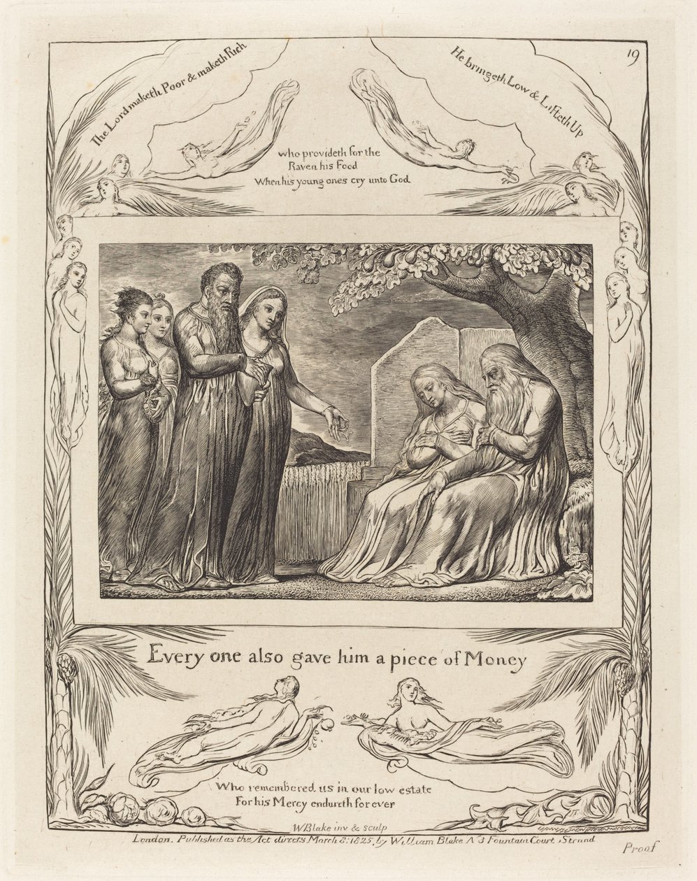 Hayırseverliği Kabul Eden İş, 1825. by William Blake