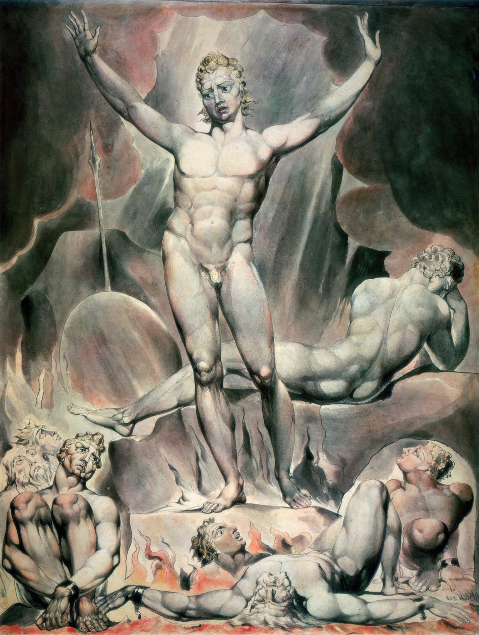 Asi Melekleri Uyandıran Şeytan, 1808 by William Blake