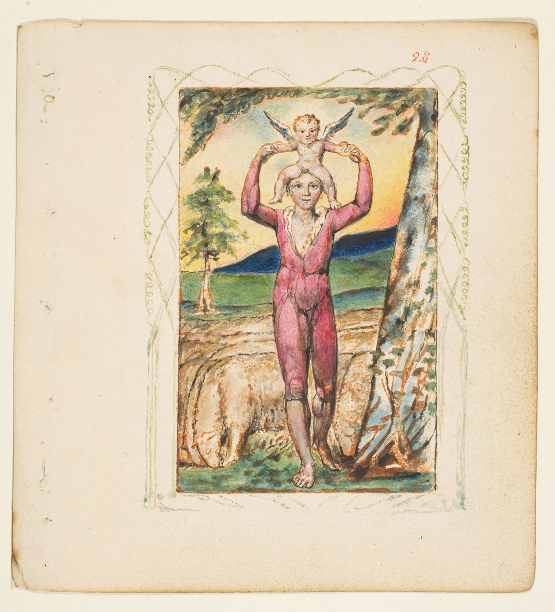 Deneyim Şarkıları: Frontispiece, yak. 1825. by William Blake