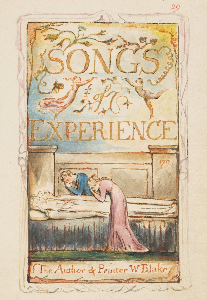 Deneyim Şarkıları: Başlık sayfası, yakl. 1825. by William Blake