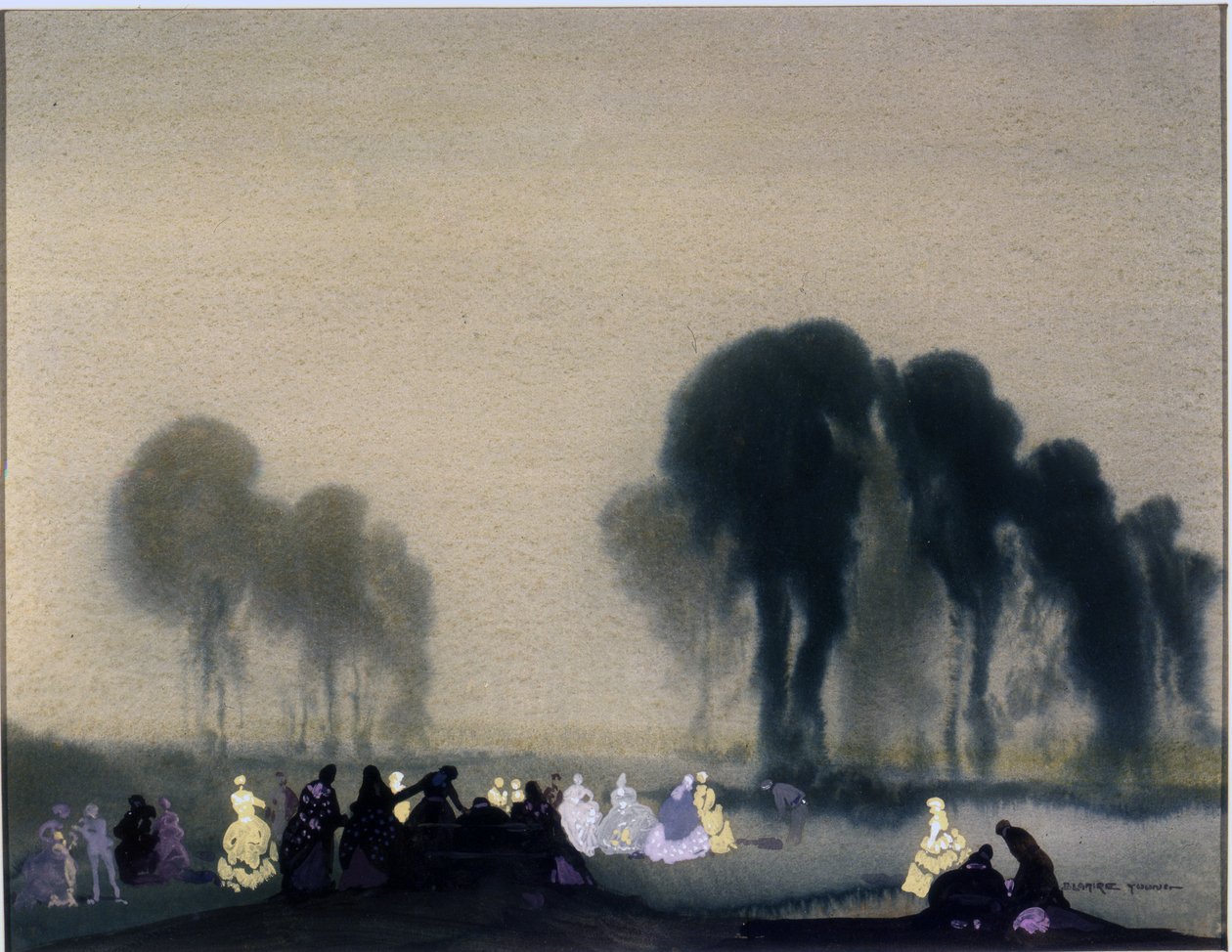 Moonlight Revels, c.1924 (kağıt üzerinde w/c) by William Blamire Young