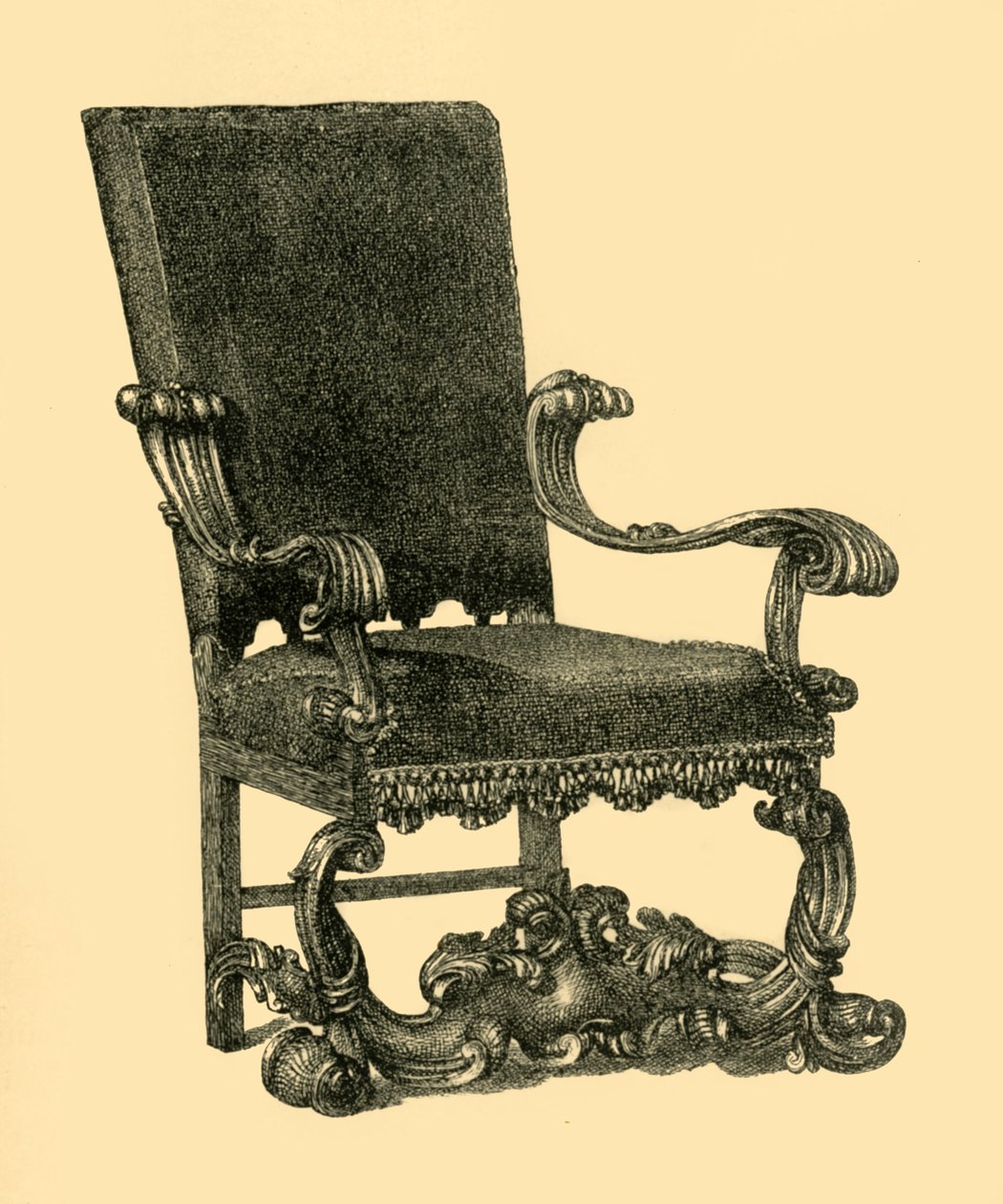 Ceviz ahşap koltuk, c1685-1710, 1881. by William Catley