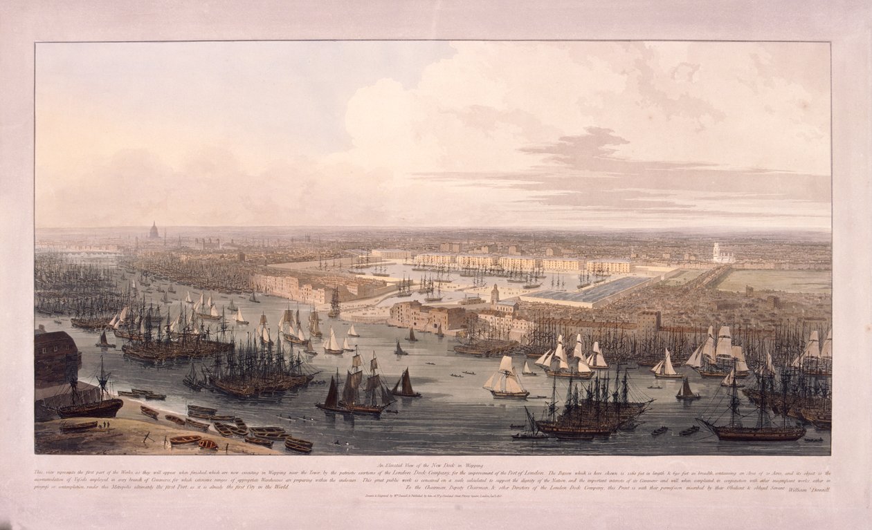 Londra Rıhtımları, 1803 by William Daniell