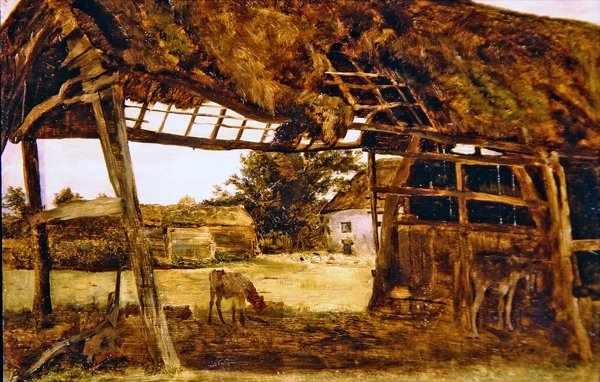Eski Çiftlik Kulübesi (gemide yağ) by William Davis