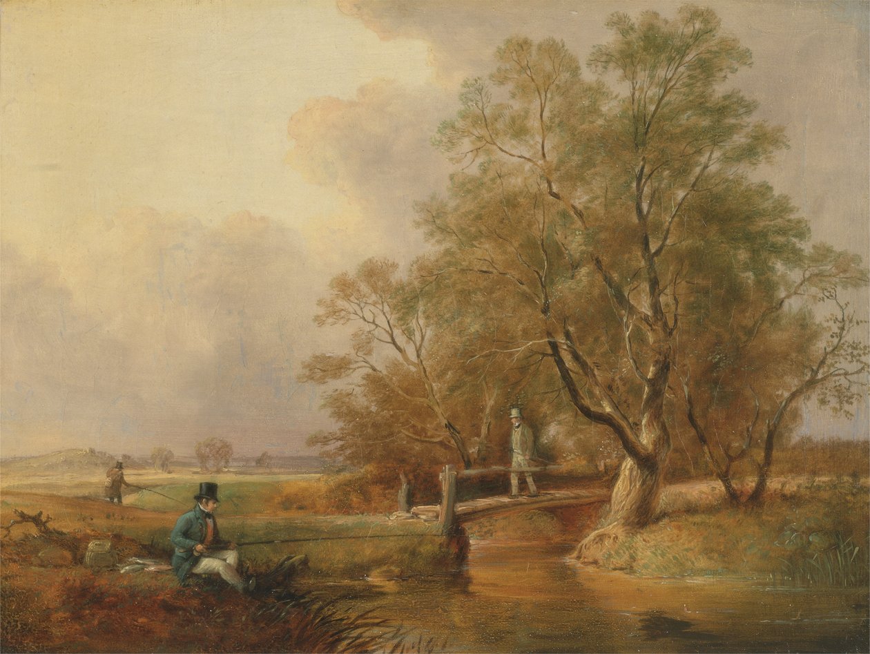 Balık Tutma: Dip Balıkçılığı (tuval üzerine yağlı boya) by William E. Jones