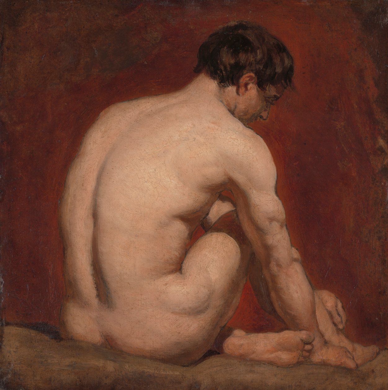 Erkek Çıplak, Diz çökmüş, Arkadan by William Etty