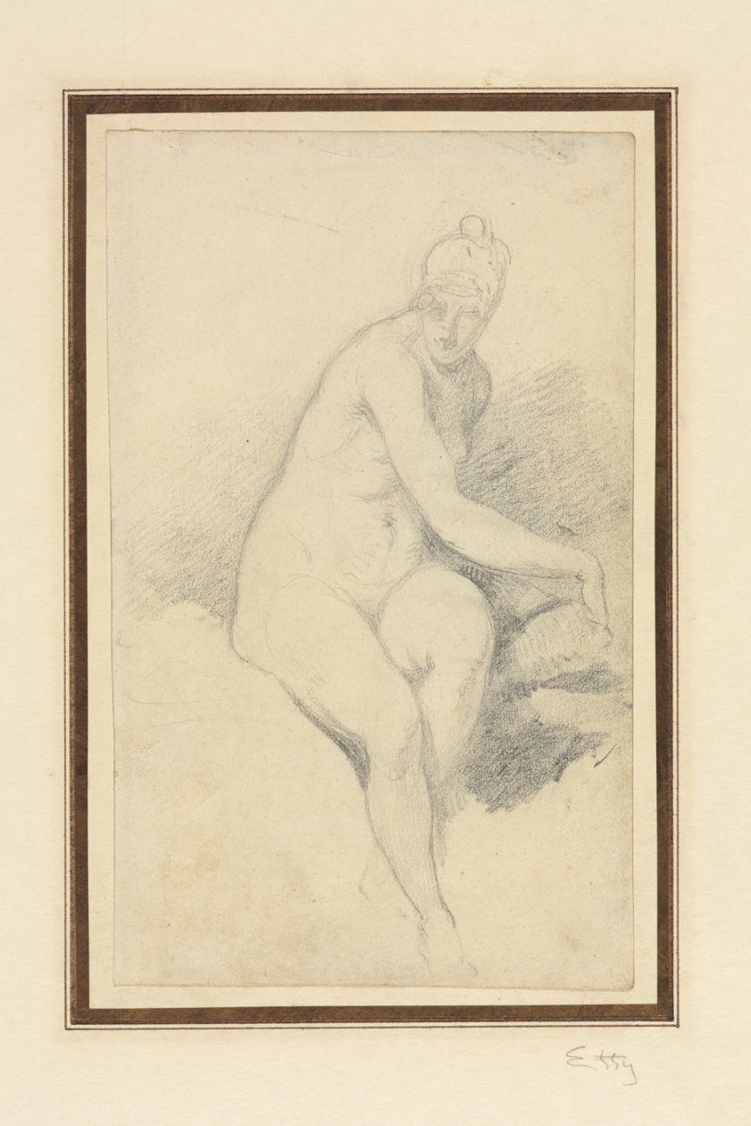 Oturmuş Çıplak. by William Etty