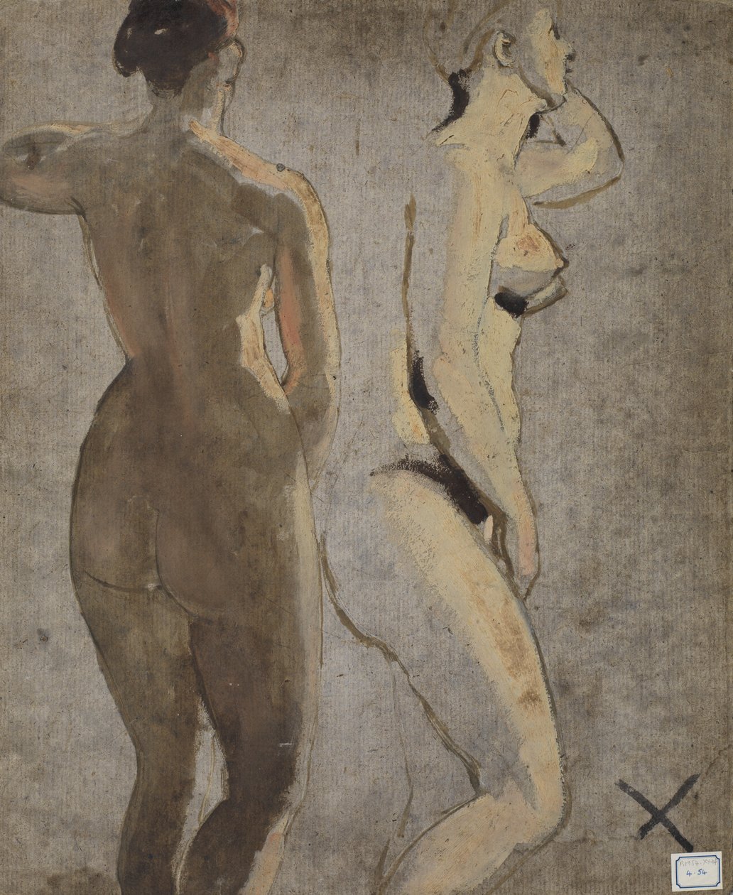 iki ayakta çıplak kadın by William Etty