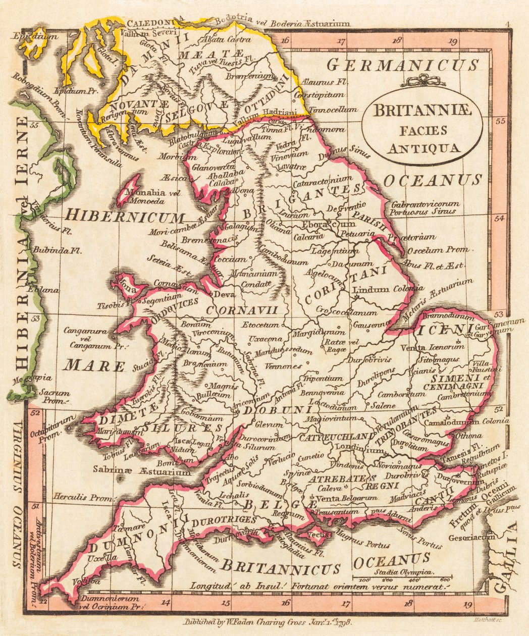 Antik Britanya. Harita. by William Faden