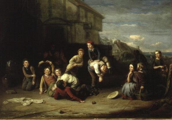 Birdirbir, c.1852 (panelde yağ) by William Gill