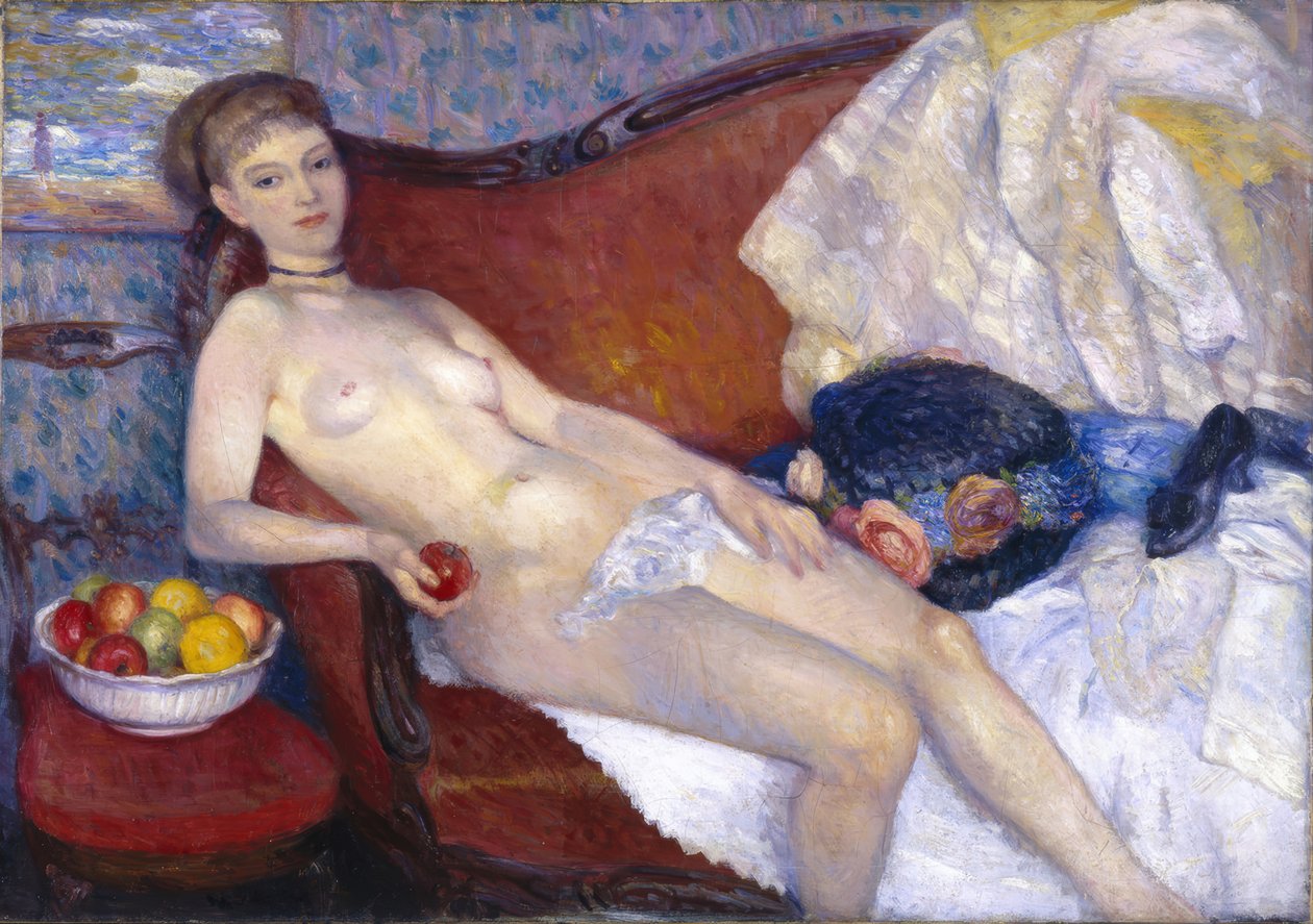 Elma ile çıplak kadın by William Glackens