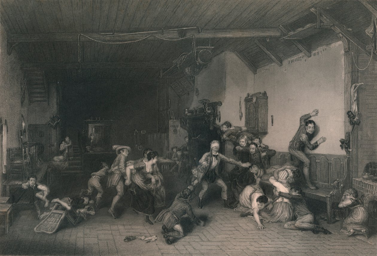 Blind Mans Buff, 1812, 19. yüzyılın ortaları. by William Greatbach