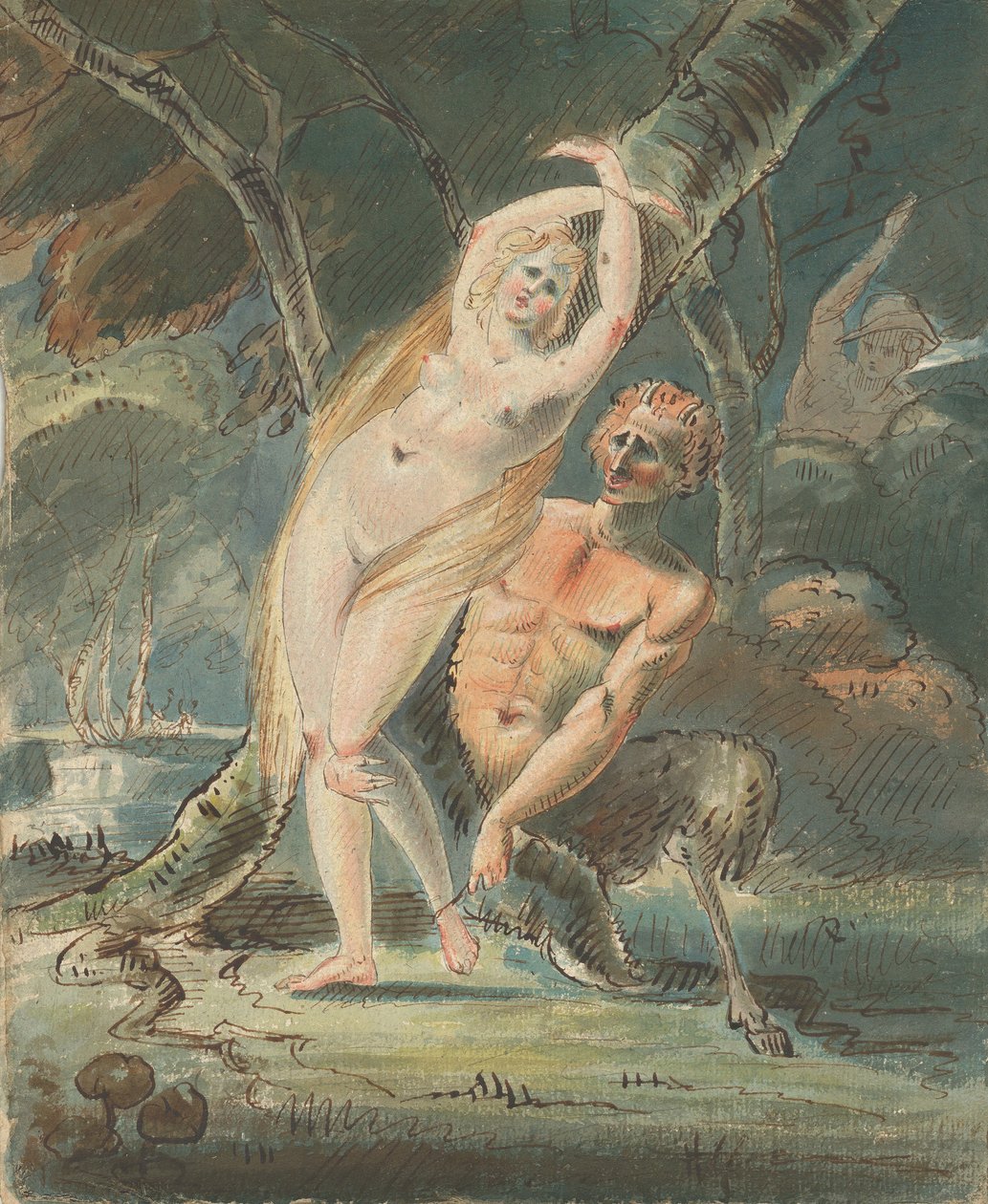 Lecherous Satyr ile Amymone, 1770-80. by William Hamilton