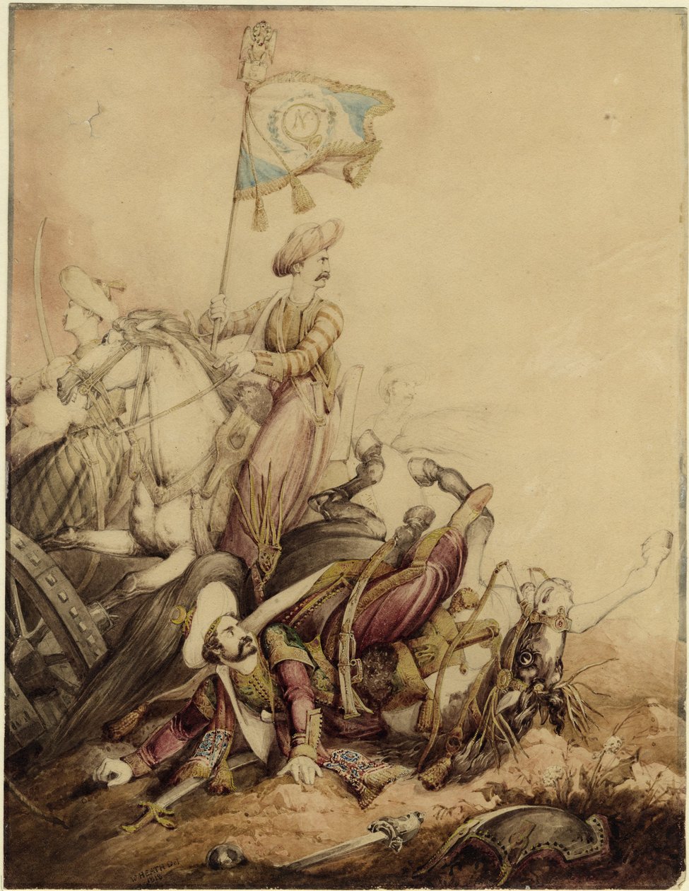 Savaşta Memlük bayraktarı, 1818 by William Heath