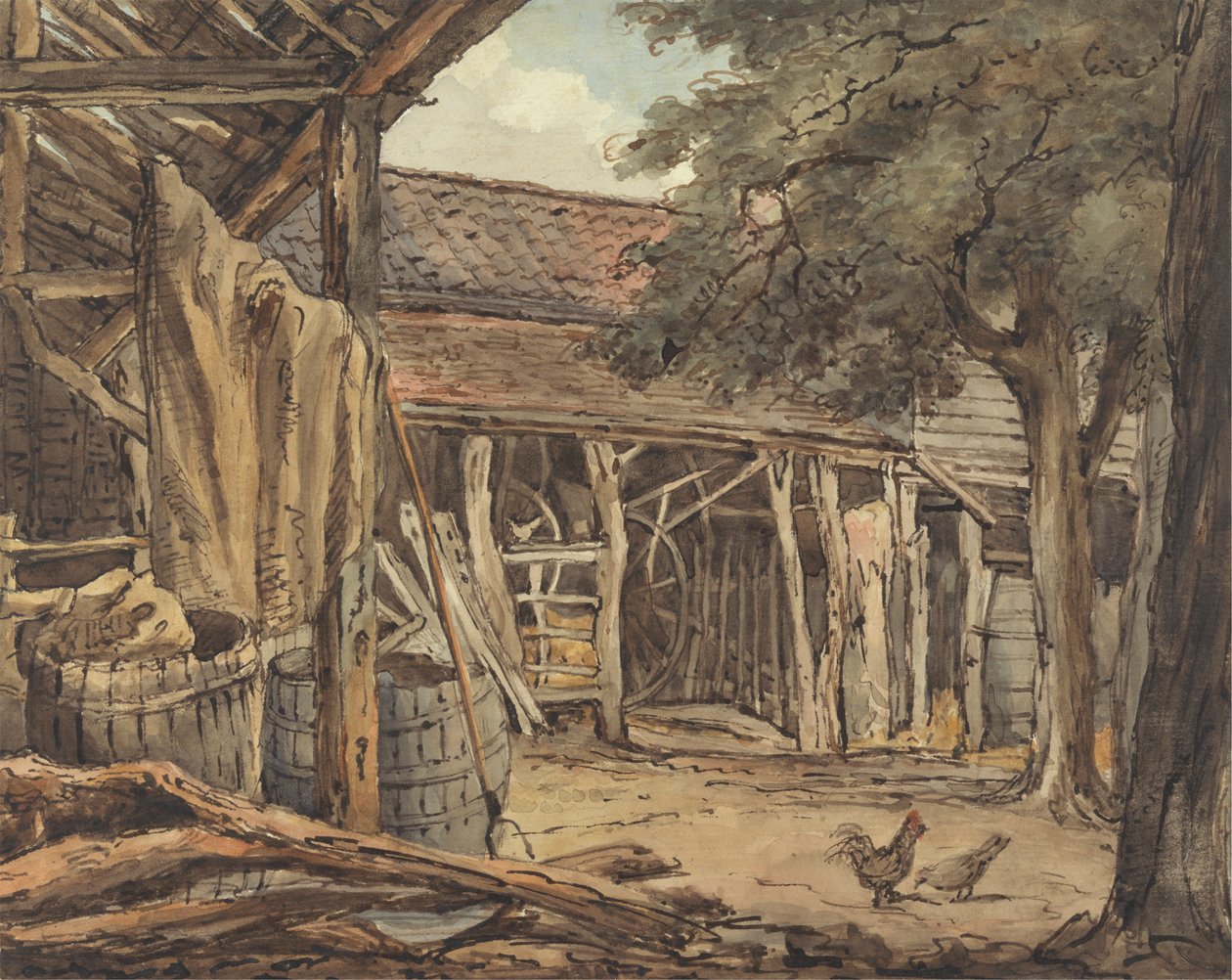 Bir Çiftlik Avlusu by William Henry Hunt