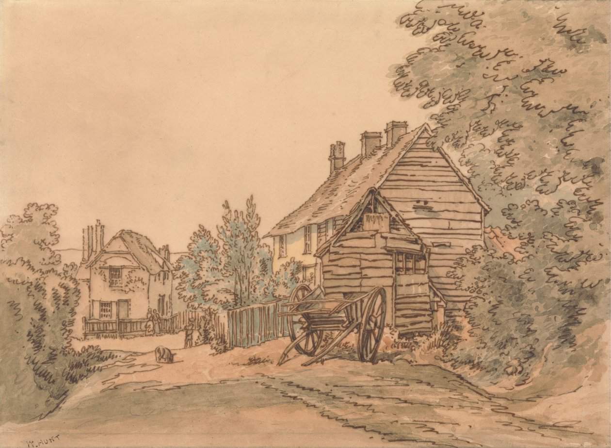 Bir Kır Köyünde Bir Sokak by William Henry Hunt