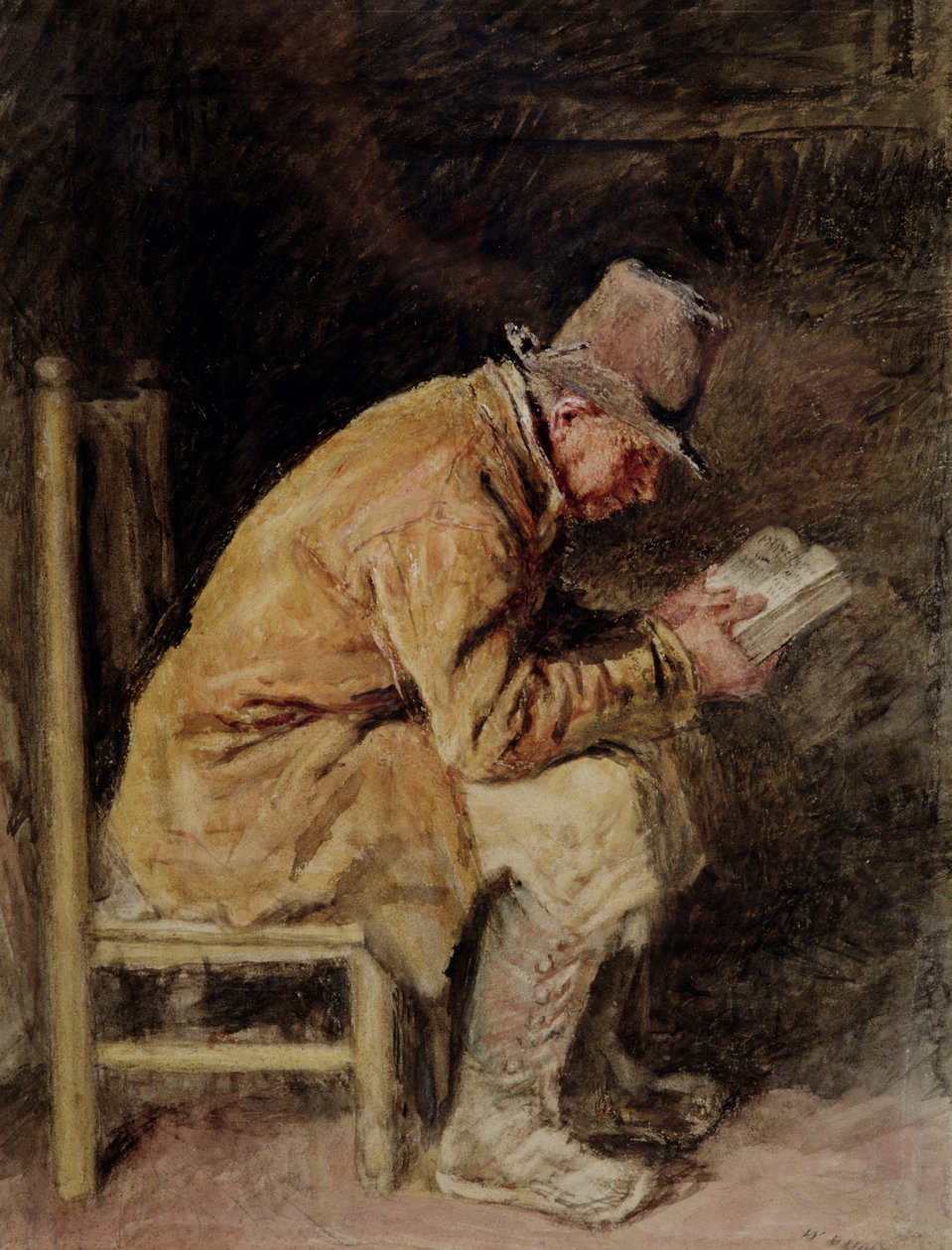 ಟರ್ಕ್ ಓದುವ ಕಂಟ್ರಿಮ್ಯಾನ್ ಅಧ್ಯಯನ by William Henry Hunt