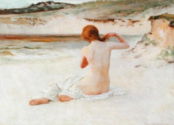 bir sahilde çıplak by William Henry Margetson
