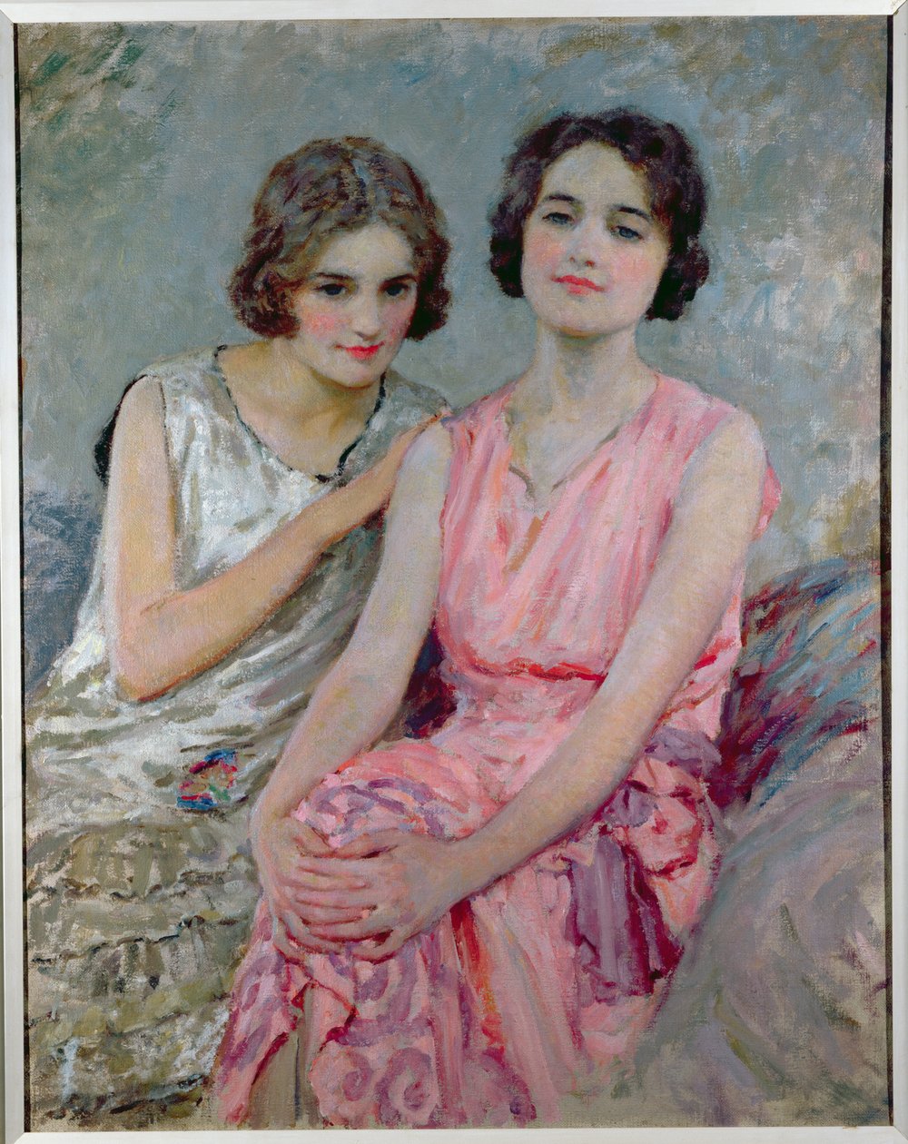 Oturan İki Genç Kadın by William Henry Margetson