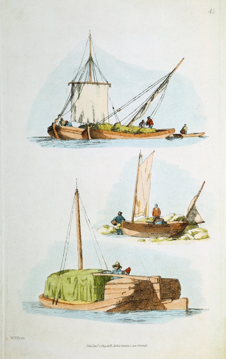Geleneksel Norfolk tekneleri, 1814 by William Henry Pyne