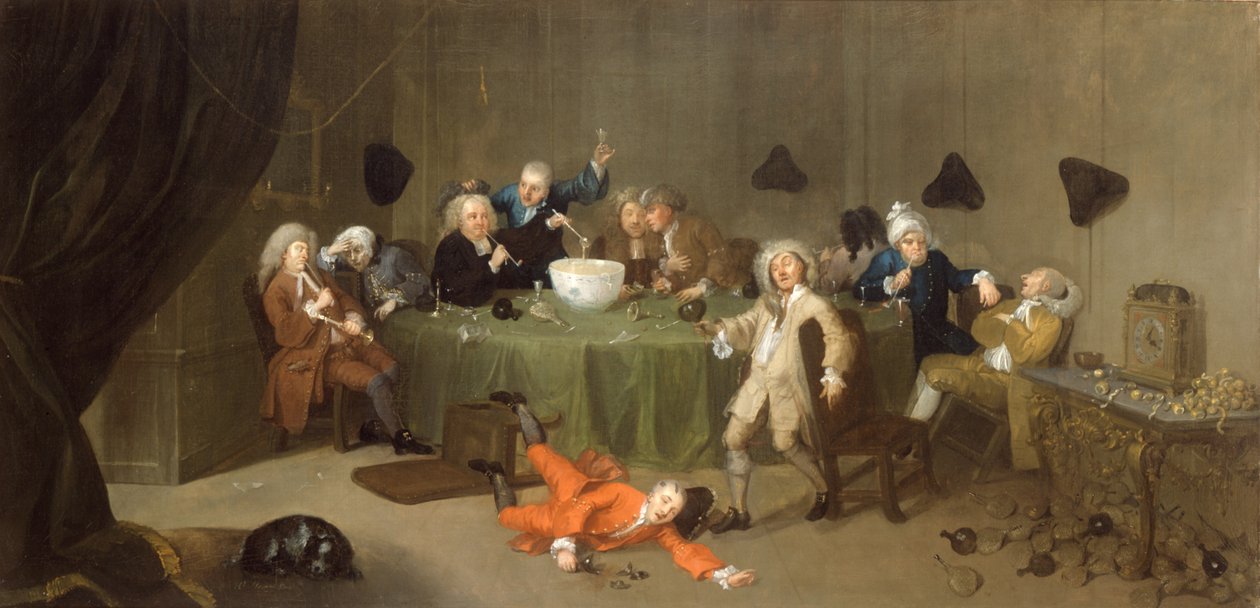 Modern Bir Gece Yarısı Konuşması, c.1732 by William Hogarth