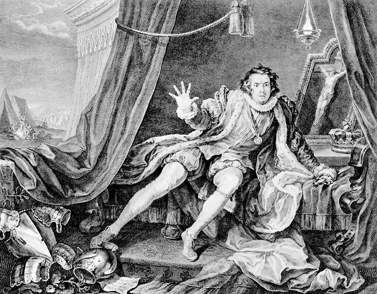 David Garrick, Richard III olarak, 1746. by William Hogarth